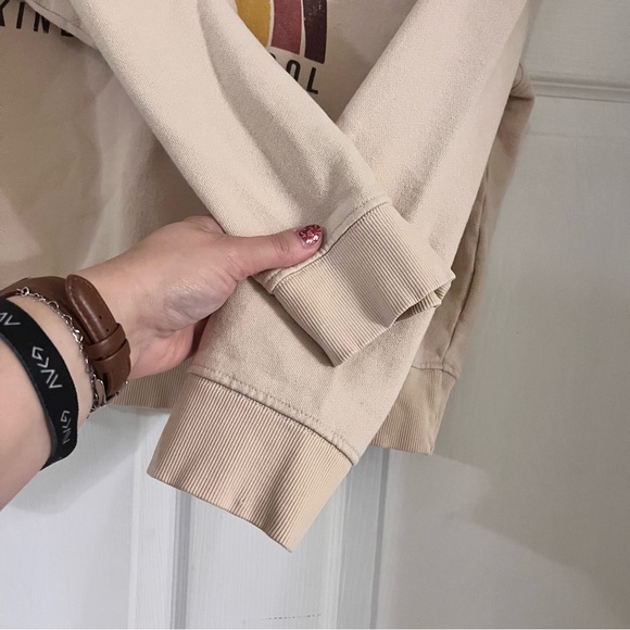 PACT kindness is cool cropped cotton pullover sweatshirt women’s large rainbow - Picture 6 of 6